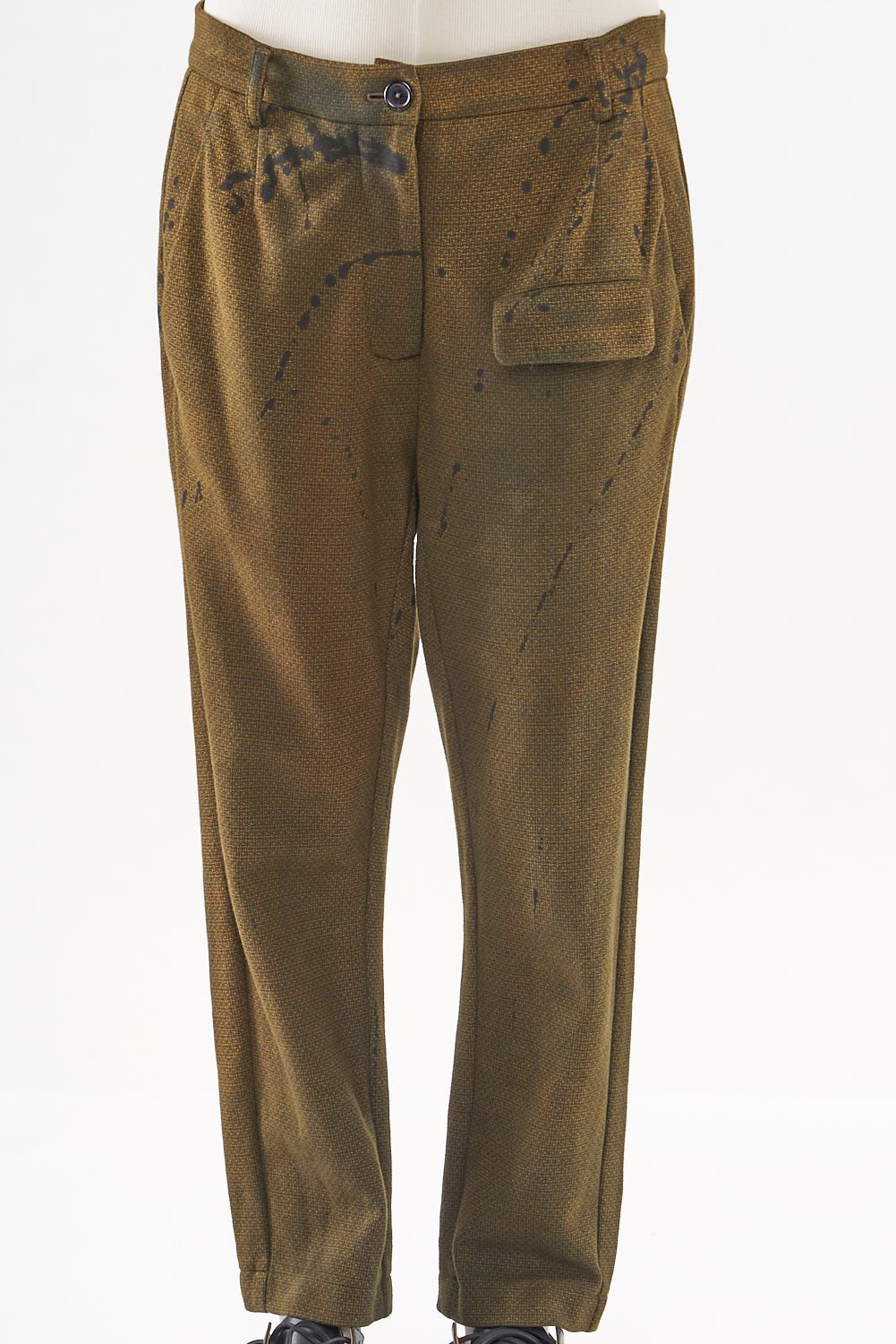 knöchellange punto di roma-hose mit schmaler silhouette und festem bund