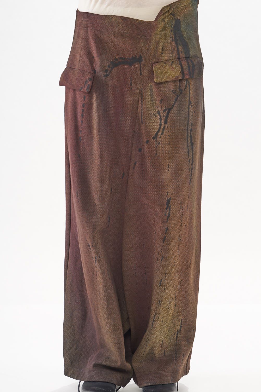 knöchellange punto di roma-hose mit lässiger weite und asymettrischem schnitt