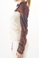 kurzer viskose karo-bolero mit hemdblusenkragen in uni