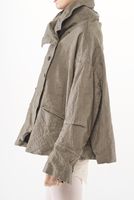 ausgestellte crinkle gabardine-jacke mit paspeltaschen und knöpfen