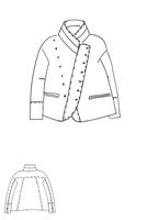 ausgestellte crinkle gabardine-jacke mit paspeltaschen und knöpfen