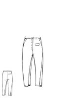 schmale punto di roma-hose mit festem bund und verdeckter knopfleiste