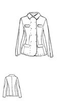 schmale punto di roma-jacke mit doppelreihiger knopfleiste und stegkragen