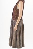 wadenlanges punto di roma-kleid mit materialmix und reißverschluss