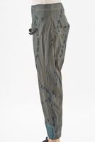 handbemalte und knöchellange woll-stretch-hose mit geradliniger form