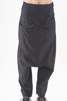 handbemalte woll-stretch-hose mit tiefem schritt