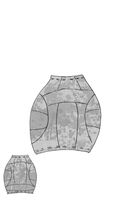 handbemalter und kniebedeckter woll-stretch-rock mit ballonform