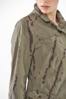 handbemalte und klassische woll-stretch-jacke mit klappentaschen