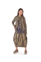 handbemalte und klassische woll-stretch-jacke mit klappentaschen