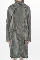 handbemalter woll-stretch-mantel mit leicht ausgestellter form