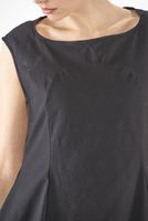 ärmelloses und ballonförmiges woll-stretch-kleid