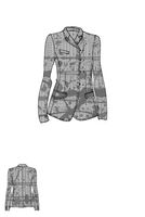 handbemalter und klassischer woll-blazer mit haken & schlingen