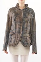 handbemalter und klassischer woll-blazer mit haken & schlingen