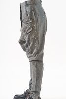 handbemalte und lange karo-woll-hose mit schmaler fußweite