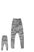 handbemalte und lange karo-woll-hose mit schmaler fußweite