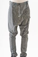 handbemalte und lange karo-woll-hose mit schmaler fußweite