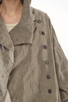 ausgestellte crinkle gabardine-jacke mit paspeltaschen und knöpfen