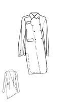 schmaler und asymmetrischer punto di roma-mantel mit doppelreihiger knopfleiste