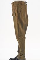 schmale punto di roma-hose mit festem bund und verdeckter knopfleiste