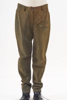 schmale punto di roma-hose mit festem bund und verdeckter knopfleiste