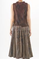 wadenlanges punto di roma-kleid mit materialmix und reißverschluss