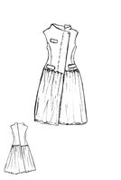 wadenlanges punto di roma-kleid mit materialmix und reißverschluss