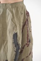 handbemalter und kniebedeckter woll-stretch-rock mit ballonform