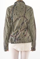 handbemalte und klassische woll-stretch-jacke mit klappentaschen