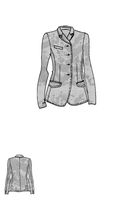 handbemalte und klassische woll-stretch-jacke mit klappentaschen