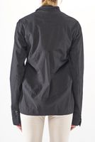 hüftlange woll-stretch-jacke mit ballonform und knöpfen