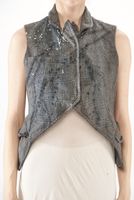 handbemalte karo-woll-weste mit haken & schlingen