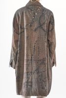 handbemalter karo-woll-mantel mit leichter ballonform und revers