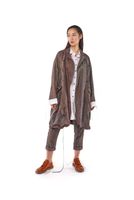 handbemalter karo-woll-mantel mit leichter ballonform und revers