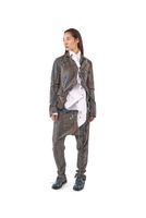 handbemalte und lange karo-woll-hose mit schmaler fußweite