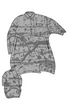 handbemaltes oversized karo-woll-kleid mit 3/4 arm