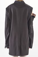 oversized schurwoll-mantel mit reißverschluss an der schulternaht