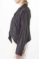 schmale schurwoll-jacke mit reißverschluss an den schulternähten