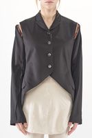 schmale schurwoll-jacke mit reißverschluss an den schulternähten