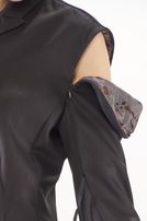 schmale schurwoll-jacke mit reißverschluss an der schulternaht