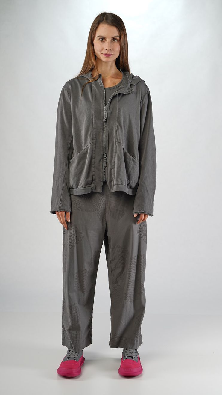 ausgestellte french terry jacke mit 3d druck