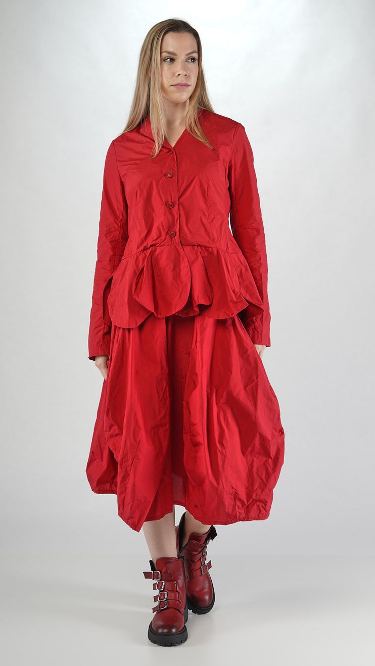 memory crash jacke mit blumengeformten saum
